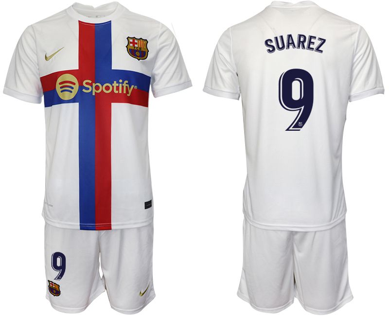 Men 2022-2023 Club Barcelona white away #9 Soccer Jersey
